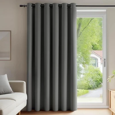 Imagen de Deconovo Cortinas Dormitorio Salon Opacas Moderna con Ojales, Termicas Aislantes Frio y Calor 200x290 cm(Ancho x Alto) Gris Claro, 1 Pieza