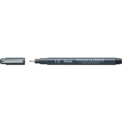 Imagen de Pentel Pointliner 1.0mm Negro Paquete de 12