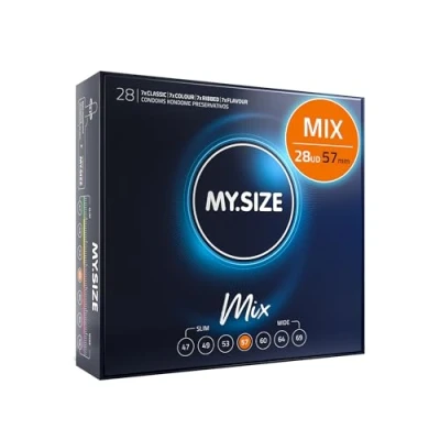 Imagen de My.Size Mix Condones, tamaño 4, 57 mm, paquete de ventaja, contenido 28 unidades