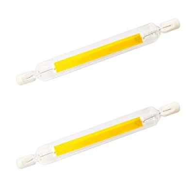 Imagen de YAKAiYAL 10W R7s Bombilla LED 118mm COB Filamento Blanco Frío 6000K 220V Doble Enchufe J118 de Tubo Lineal 360 Grados No Regulable 2 Pack