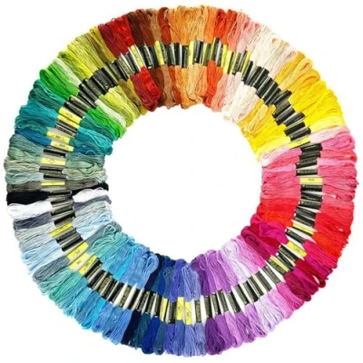 Imagen de 100 Colores hilos para hacer pulseras, hilos, de bordar, pulseras nudos, colores, hilo, costura punto cruz DIY