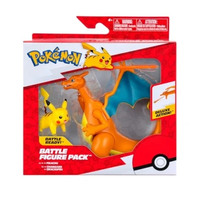 Imagen de Pokémon PKW3459 Juego de Figuras Batalla Glurak &amp; Pikachu, móvil con Pikachu