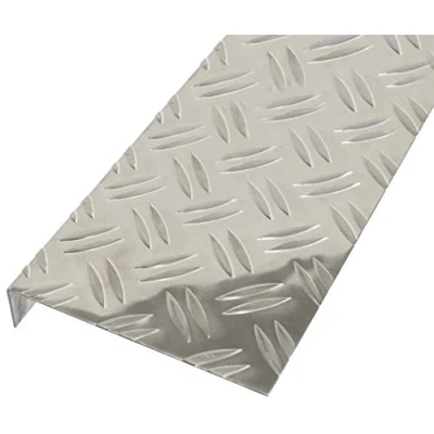 Imagen de Alberts 462949 Chapa estampada, Motivos estriados, con remate, en forma de L, Aluminio, natural, 1000 x 135 30 mm