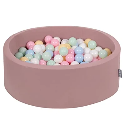 Imagen de KiddyMoon Piscina De Bolas 90X30cm/200 ∅ 7Cm para Ninos Hecha En La UE, Brecina:Azulpas/Amarillopas/Blanco/Menta/Rosacl