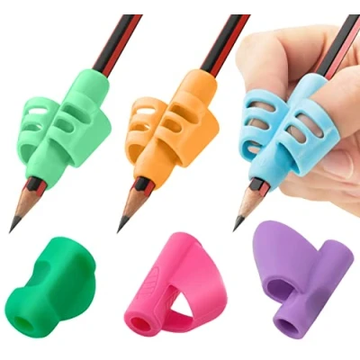 Imagen de Stylo Pack de 6 Empuñaduras para lápices usuarios zurdos y diestros mejorar la escritura a mano adultos niños