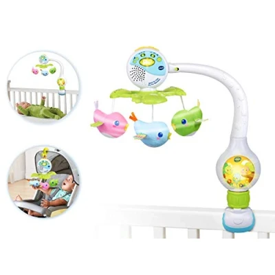 Imagen de VTech Móvil de viaje Pío melodías, proyector bebe para cuna o fijar en silla paseo y portabebés, multicolor (80 513122) , color/modelo surtido