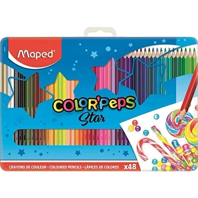 Imagen de lapices de colores maped color peps caja metalica 48 surtidos