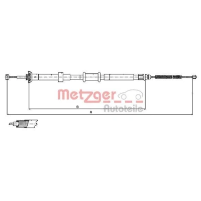 Imagen de METZGER 12.0765 Cable de Freno Mano Atrás izquierda 1402/1155 Tambor COFLE