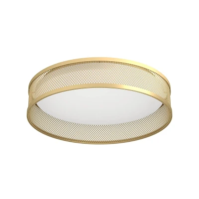 Imagen de Eglo Luppineria Plafón LED de techo redondo, adecuado para colocar en el salón y pasillo, fabricado plástico color blanco metal, latón, con luz blanca cálida, Ø 38,5 cm