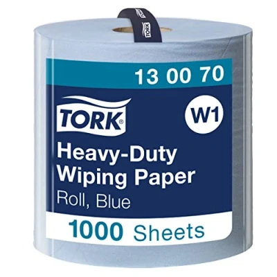 Imagen de Tork 130070 Papel de secado uso intensivo QuickDry Premium / 2 capas/Paños limpieza compatibles con el sistema W1 1 bobina x 340 m largo/color azul