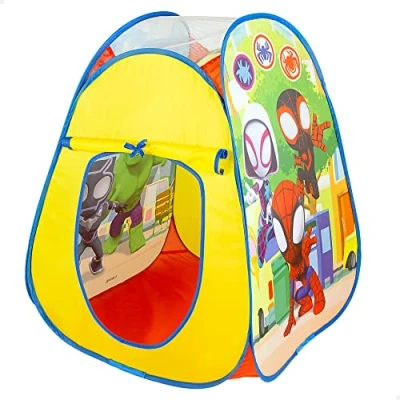 Imagen de COLORBABY 48294 Marvel Spidey y su superequipo Tienda de campaña infantil Pop Up, Medidas 75x75x90 cm, casita infantil, tipi juegos infantiles, cabañas para niños, infantiles