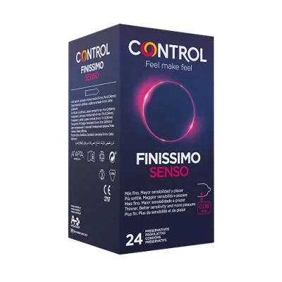 Imagen de Control Preservativos Finissimo Senso. Caja Pack Ahorro 24 Condones Lubricados Más Fino. Con Ajuste Perfecto para Mayor Sensibilidad y una Relación de Sexo Segura.