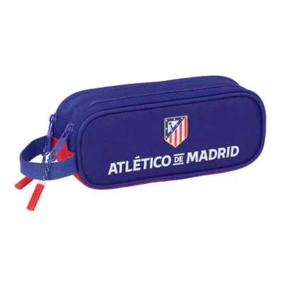Imagen de Safta ATLÉTICO DE Madrid Portatodo Doble Niño, Estuche Infantil, Ideal para Niños en Edad Escolar, Cómodo y Versátil, Calidad Resistencia, 21x6x8 cm