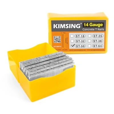 Imagen de China top Plata 14 Calibre 50mm Longitud Clavos Concreto Hormigón T para Cintas de Mango Liso 800 PCS/Caja
