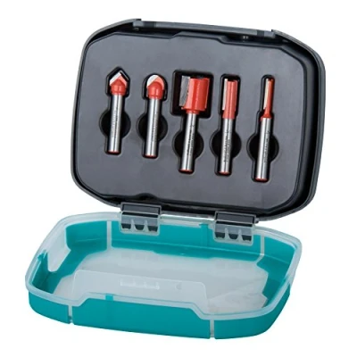 Imagen de wolfcraft Set de fresas ranura CT 5 pzas. I 8753000 Para trabajos precisos fresado con fresadora y motor estacionario.