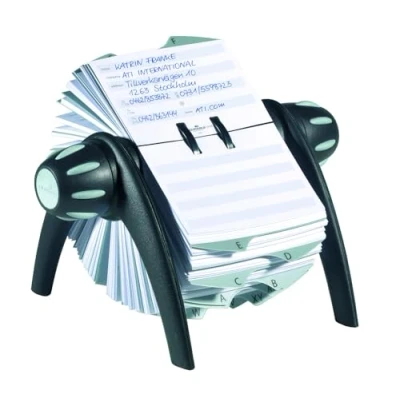 Imagen de Durable 241601 telindex Flip Vegas, con 500 tarjetas de índice para direcciones, A Z, negro