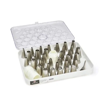 Imagen de De Buyer, SURTIDO 35 BOQUILLAS INOX +ADAPTATOR,27,9 x 20,1 10,9 cm 2114.10