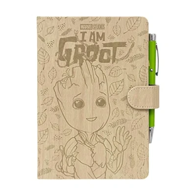 Imagen de Grupo Erik Cuaderno Marvel Groot con bolígrafo proyector A5 Premium punteado Libreta hojas blancas/Cuaderno notas Bloc de Bullet journal