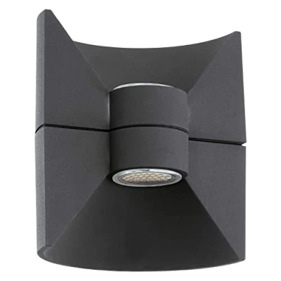 Imagen de Eglo REDONDO Aplique de pared para exterior Antracita LED 2,5 W Iluminación al aire libre (Aplique exterior, Antracita, Aluminio, IP44, Entrada, Cochera, Jardín, Patio, 2 bombilla(s))