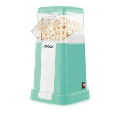 Imagen de Jocca Palomitero Funny Cooking Turquesa Palomitas Sin Aceites Listas en 3 Minutos Compacto y Fácil de Usar Incluye Vaso Medidor