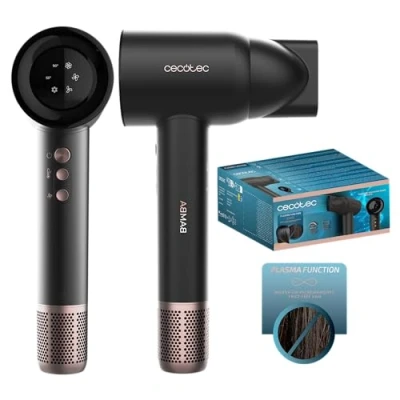 Imagen de Cecotec Secador de Pelo Compacto Potente IoniCare Rockstar Nano IonTech. 1600W, Motor Brushless 11000 rpm, Función Plasma, 3 Temperaturas, Velocidades, Pantalla Visualizadora, Boquilla Imantada