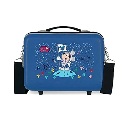 Imagen de Disney Mickey on the Moon Neceser Adaptable con Bandolera Azul 29x21x15 cms Rígido ABS 9,14L