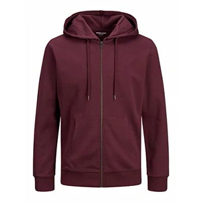 Imagen de Jack &amp; Jones Jjebasic Sweat Zip Hood Noos Sudadera con Capucha de Deporte, Rojo (Port Royale), S Hombre