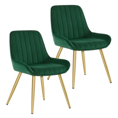 Imagen de Lestarain 2X Sillas de Comedor Dining Chairs Tapizadas Paquete 2 Cocina Nórdicas Terciopelo Bar Metal Silla Oficina Burdeos