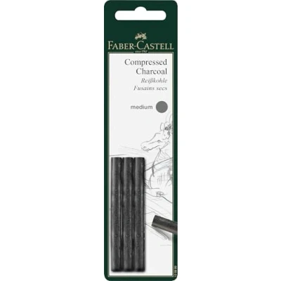 Imagen de Faber Castell 129999 Lápiz de carbono PITT medio, juego 3