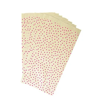 Imagen de Clairefontaine Bolsas de papel kraft (11 x 21 5 cm, 50 unidades), diseño corazones, color rojo