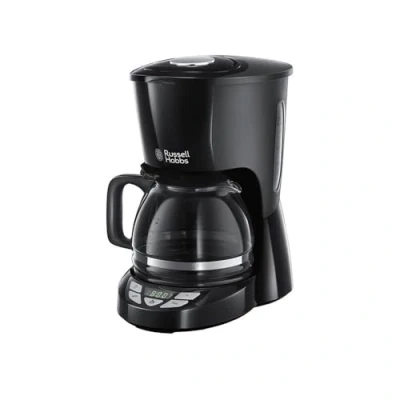 Imagen de Russell Hobbs Cafetera de Goteo Textures Plus 10 Tazas, Capacidad 1,25L, Soporte Filtro Extraíble, Tecnología Rociado Avanzada, Cuchara Medidora, Programable, Negro 22620 56