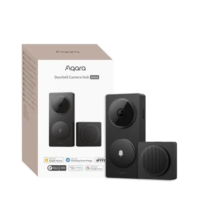 Imagen de Aqara 2K Timbre con Camara Hub G410, HomeKit Secure Video, Wi Fi 2,4G/5GHz, Matter Incorporado, Inalámbrico/Cable, Zigbee et Thread, 4:3, Admite Apple Home, Alexa, Google, Home Assistant, Negro