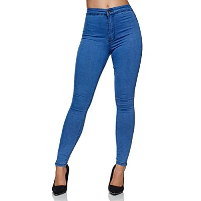 Imagen de Elara Pantalones de Cintura Alta para Mujer Slim Fit Jeans Chunkyrayan 915 13 Dunkelblau 36 (S)