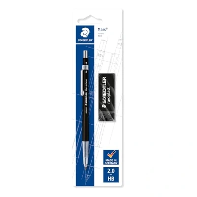 Imagen de STAEDTLER Mars 780 C BKP6ST, Portaminas Técnico con Punta Metálica, Para Minas de 2 Mm Ancho, Negro