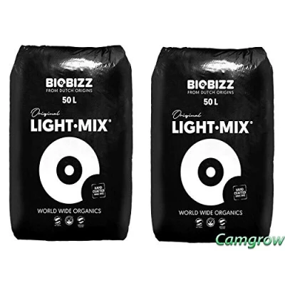 Imagen de BioBizz Compost orgánico para macetas All Mix, Light Mix y Worm Humus (2 unidades, mezcla ligera de 50 L)