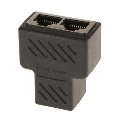 Imagen de Adaptador Divisor de Conector Red LAN Ethernet 1 a 2 Puertos