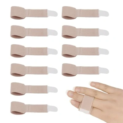 Imagen de 10 Piezas Corrector Dedo Martillo, Separador Dedos, Ferula Martillo para Corregir Dedos de los Pies con Torcidos y Superpuestos,dedos Cintas articulaciones dañadas, hinchadas o dislocadas