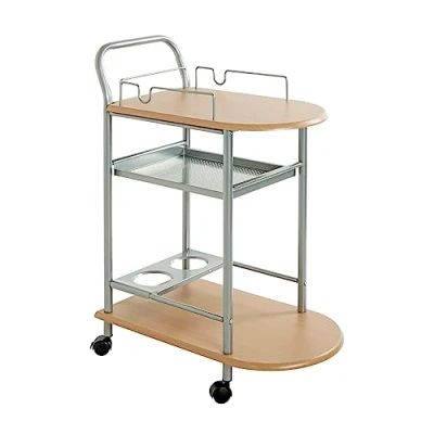 Imagen de HAKU Möbel Carro de Cocina Aluminio, Haya, MDF, Metal Dim.: AN 65 cm x AL 83 P 35 cm, Estilo: Moderno
