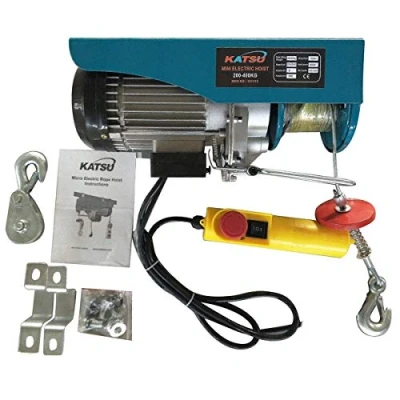 Imagen de KATSU Polipasto Eléctrico 400KG 1000W Cabrestante con 18M Alambre de Acero y Control Remoto, Grúa Elevación para Garaje, Tienda Automóviles, Elevador Techo