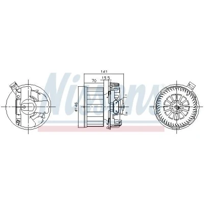 Imagen de NISSENS 87619 Ventilador de Calefacción sin controlador incorporado