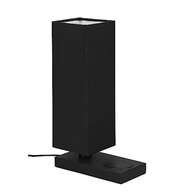 Imagen de Reality Leuchten Lámpara de mesa Haley con estación carga, negro