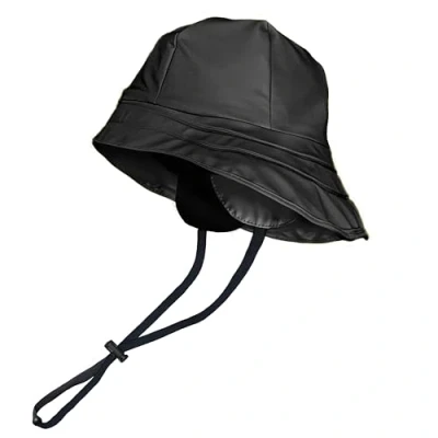 Imagen de TOUTACOO Sombrero de Lluvia, Unisex, Impermeable Gorro ala Ancha con barboquejo y Orejeras, Interior Polar (01 Negro)