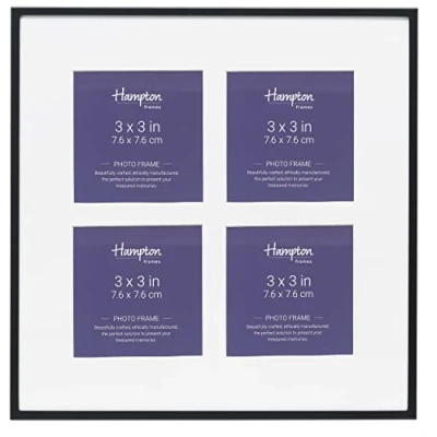 Imagen de Hampton Frames MADRID MAD4AP33B Marco de fotos (7,6 x 7,6 cm), color negro