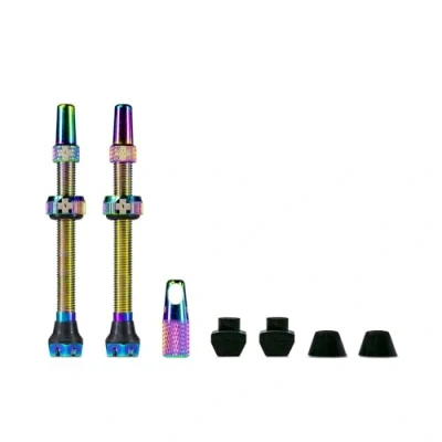 Imagen de Muc Off Set de Válvula Presta para Tubeless, Tornasolado, 60 mm Bicicleta Sin Fugas Con Herramienta Extracción Núcleo Integrada