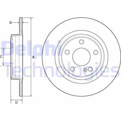 Imagen de DELPHI BG4558C Disco de freno 295 10 5 macizo revestido sin procesar cojinete rueda, anillo sensor ABS MERCEDES BENZ: Clase A, CLA Coupé