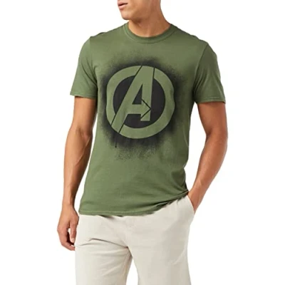 Imagen de MARVEL T Shirt Stencil Logo MILITARY GREEN S