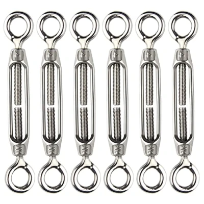 Imagen de 6 Piezas Tensor Cable M4 Alambre Acero Inoxidable 304 Ajustable Ojo y para Cuerda