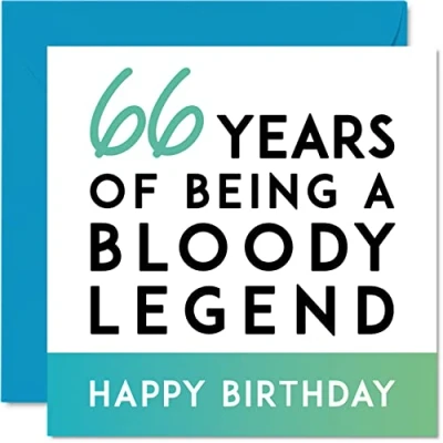Imagen de Divertida tarjeta de cumpleaños número 66 para hombres y mujeres Being A Legend sesenta seis sexto feliz él, ella, mamá, papá, abuelo, niñera, abuela, tío,