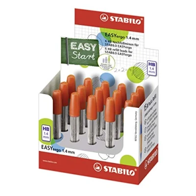 Imagen de STABILO EASYergo 1.4 Minas de recambio para recarga (15 paquetes 6 unidades, dureza HB)
