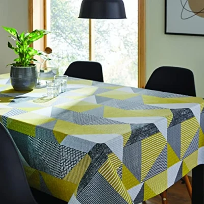 Imagen de Catherine Lansfield Dining Larsson Geo Mantel (algodón, 132 x 178 cm), Color Amarillo Ocre